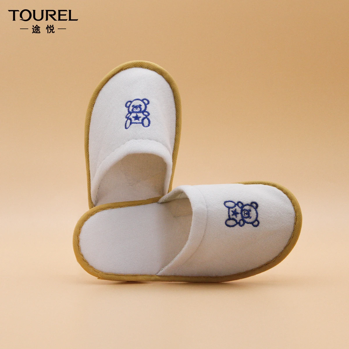 Personalised Hotel Bathroom Disposable Closed Toe White Coral Fleece Eva Sole 29x11cm Slipper For Adult