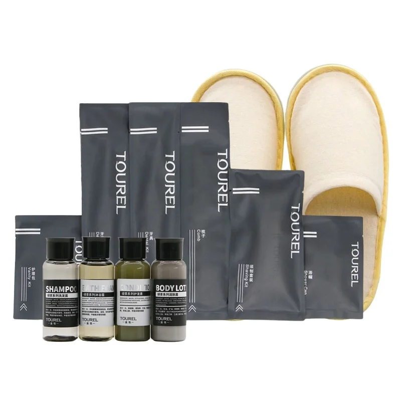 Wholesale Shampoo Soap Bathroom Amenities One Time Use Toiletries Guestroom Amenity Set Hotel Toileties