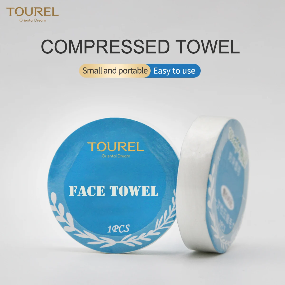 Cotton Custom Promotional Disposable Custom Logo White Compressed Hotel Towel