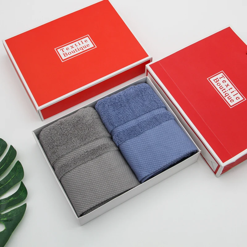 100% Cotton Knitted Super Soft Custom Logo Wedding Luxury Egyptian Cotton Towel Sets Eco-friendly Gift Box For Summer