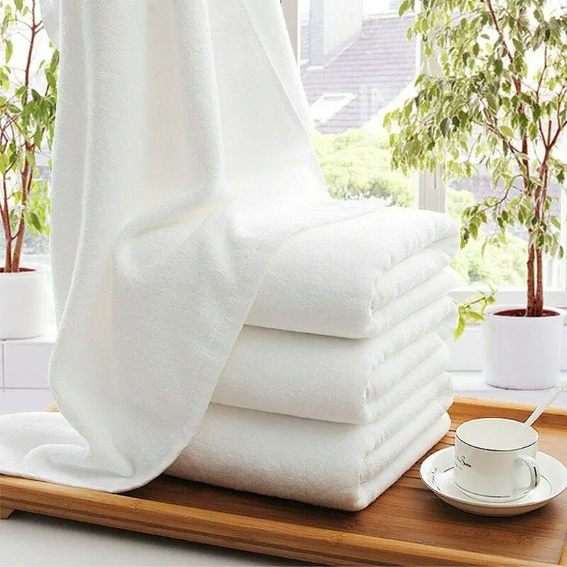 Fournitures hôtelières et domestiques Serviettes blanches premium 100 % coton Super qualité séchage rapide & serviette de bain compressée couleur unie