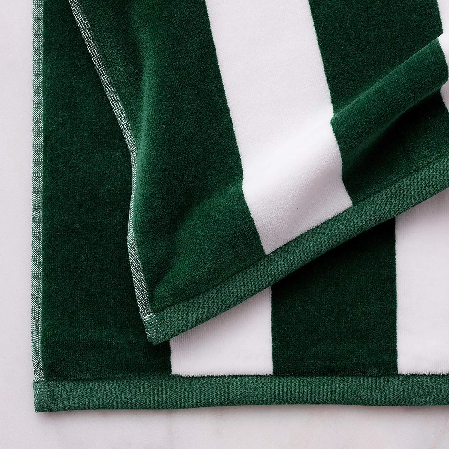High Quality Green White Strips Yarn-dyed Custom Beach Towel Cotton