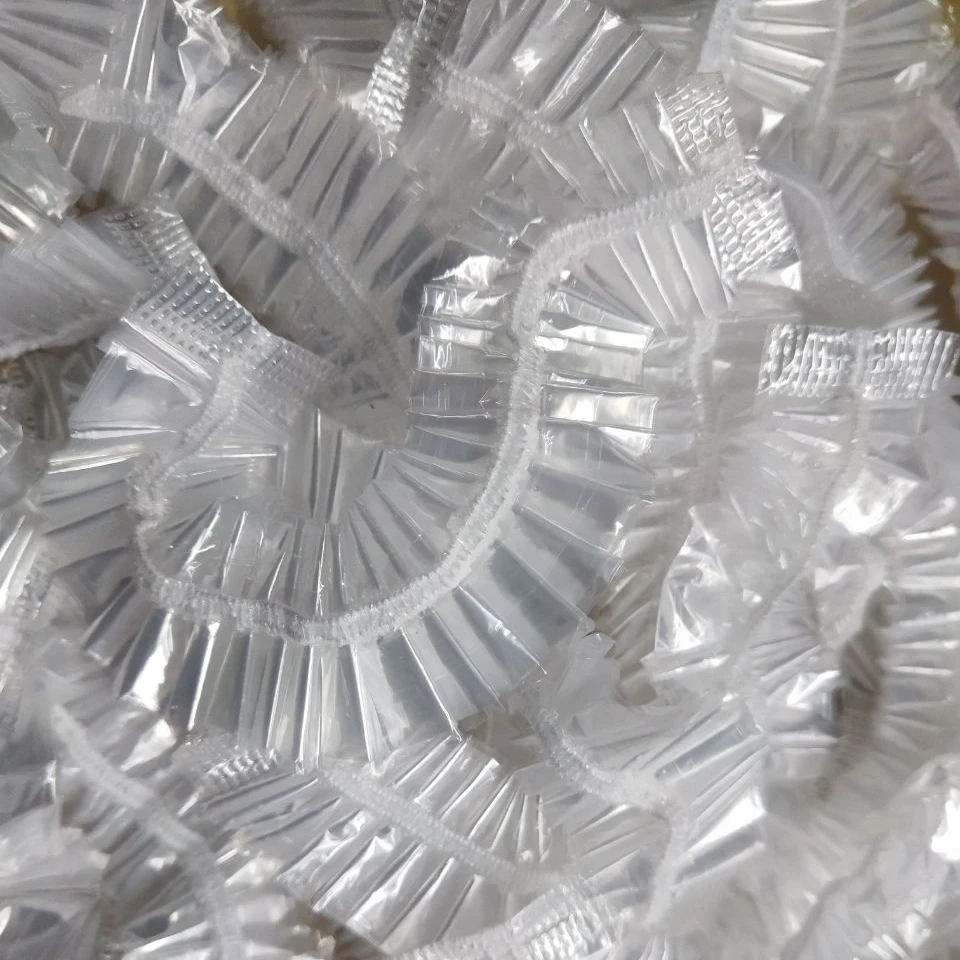 Wholesale Cheap Waterproof Salon Hair Dry Processing Cap Custom Pe Plastic Transparent Hair Cover Disposable Shower Caps