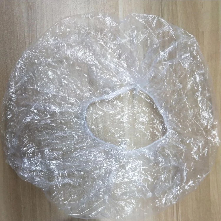 Custom 100~200pcs Waterproof Thickening Elastic Clear Bathing Disposable Plastic Pe Shower Caps Unisex Salon Hotel Travel