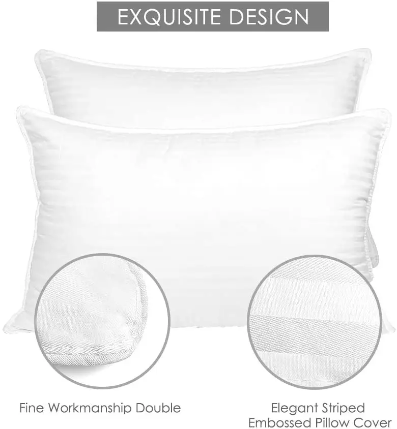 Set de Funda de Almohada de Algodón con Soporte para el Cuello de Calidad 5 Estrellas OEM Hotel Confort Acolchado Juego de Sábanas y Almohadas 400tc Relleno de Plumón