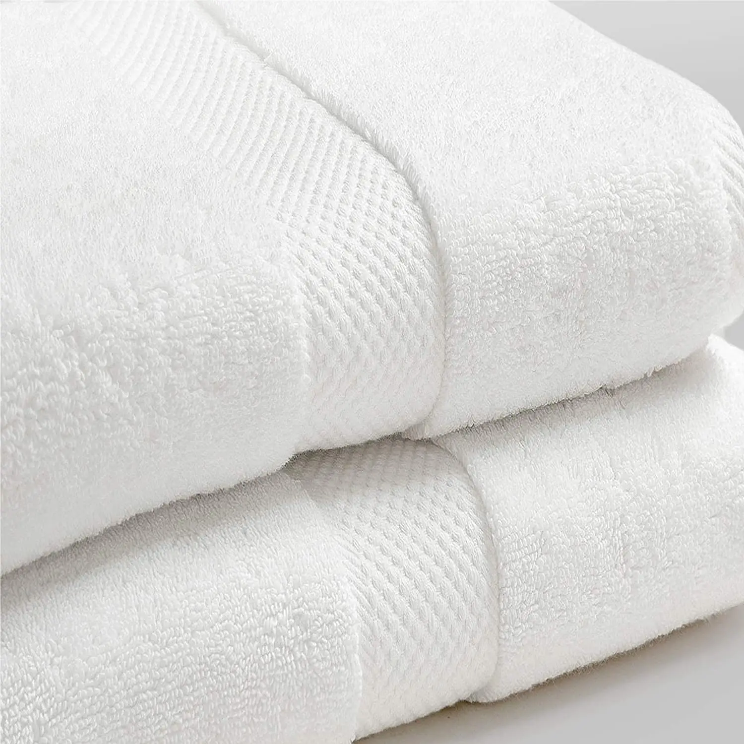 Collection de serviettes de bain neutres 100 % coton blanc de marque de luxe pour hôtel 5 étoiles, séchage rapide, jetables et compressées, lot de 8 pièces