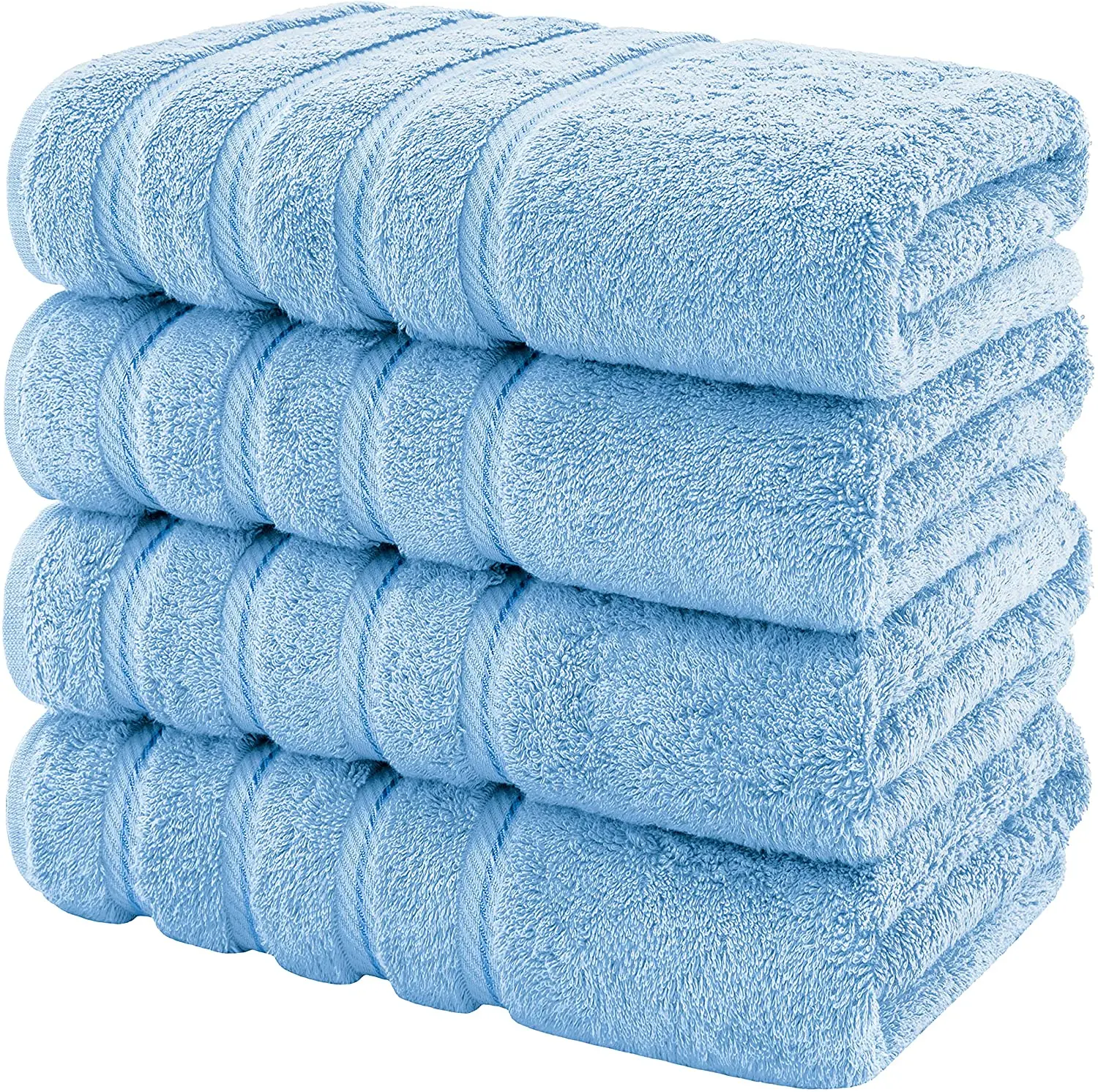 Ensemble de 6 serviettes en coton turc 100 % authentique de 500 g/m², comprenant une serviette de plage de style uni, jetable et compressée