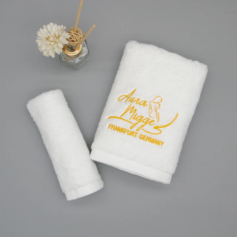 Ensemble de serviettes de bain en coton de haute qualité 600 Gsm, serviette de toilette blanche brodée personnalisée, serviette 80x160, compressée à séchage rapide