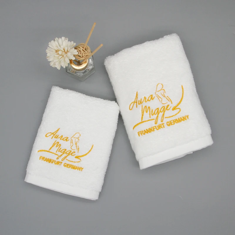 Ensemble de serviettes de bain en coton de haute qualité 600 Gsm, serviette de toilette blanche brodée personnalisée, serviette 80x160, compressée à séchage rapide