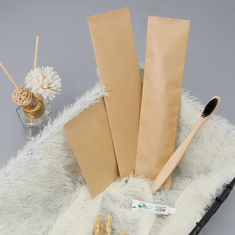 Custom Eco Friendly Kraft Paper Box Packing Biodegradable Spa Supplies Bathroom Set Luxury Eco Hotel Amenities Toiletries Kit
