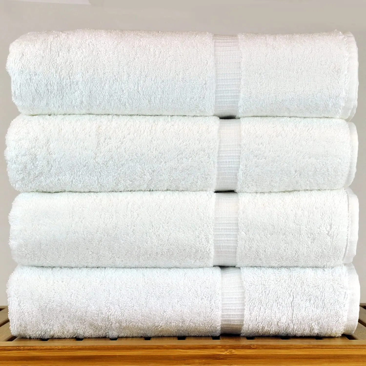 Serviettes d'hôtel 600 g/m² 100 % coton à séchage rapide et compressées, couleurs bleu et blanc, tricotées, jetables, style uni pour hôtels et centres de villégiature