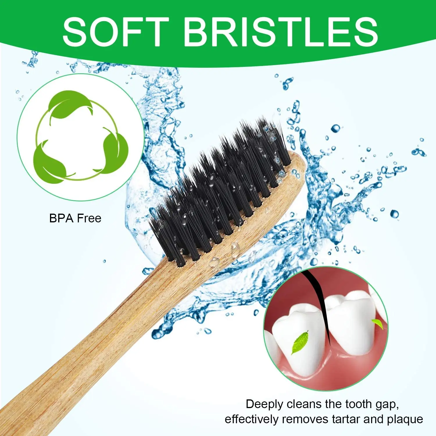 Cepillos de dientes de bambú con empaque ecológico, cepillo de dientes desechable con kit de pasta dental para hotel, viaje, aerolínea, kit dental