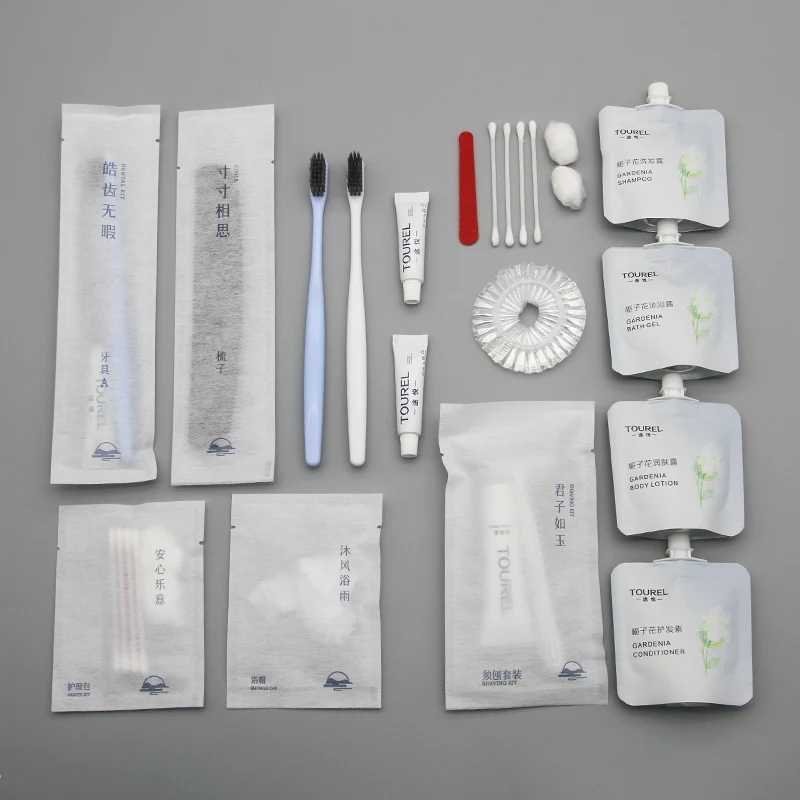 9 Pcs Disposable Hotel Aminities Bathroom Amenities Toothbrush Soap Shampoo Comb Eco Hotel Amenities Set