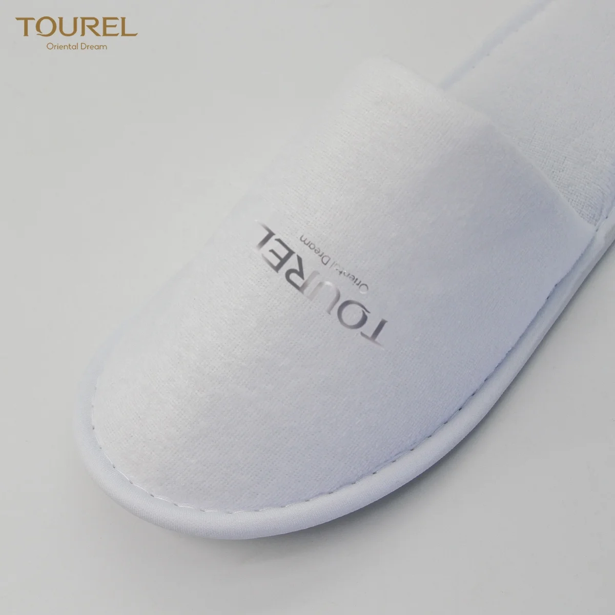 Custom Logo Luxury Coral Velour Anti-slip Sole 100% Degradable Disposable Hotel Slipper Wholesale