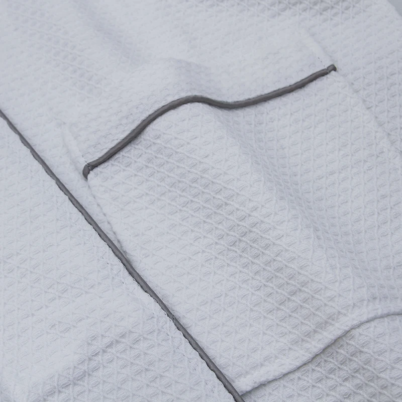 100% Cotton Kimono Collar Bath Robe 5 Star Hotel Luxury Cotton Hotel Spa Diamond Waffle Robe With Logo