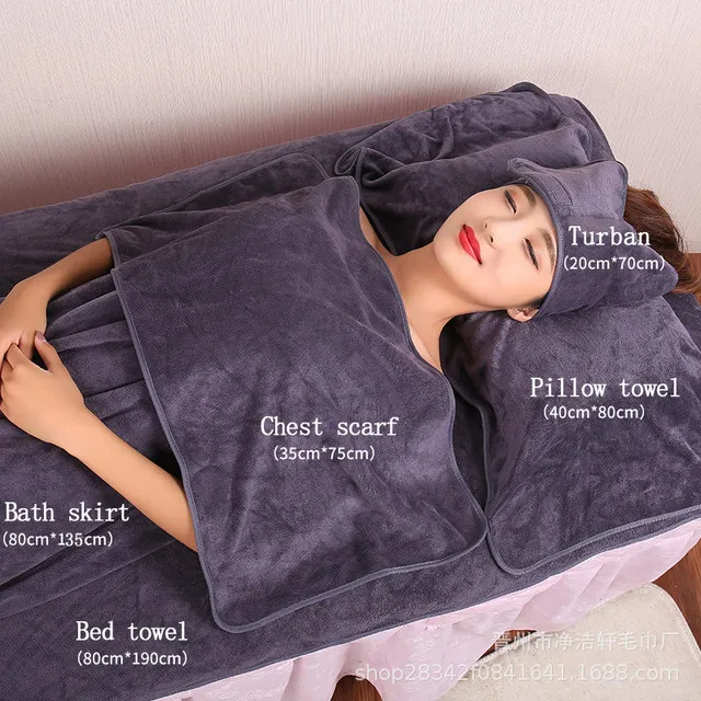 Soft Massage Shower Towels Grey Cotton Massage Table Towel With Face Hole