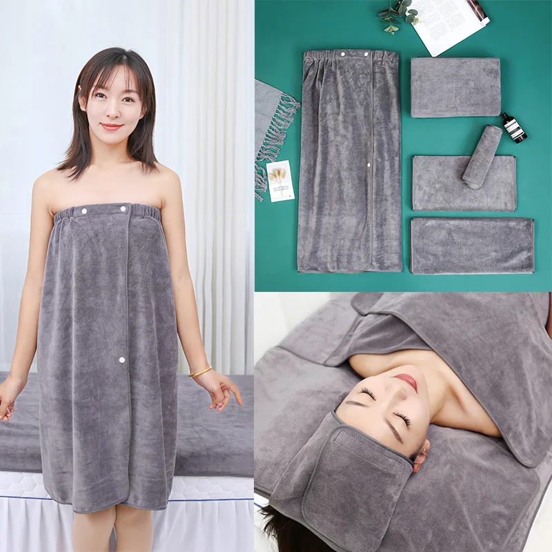 Soft Massage Shower Towels Grey Cotton Massage Table Towel With Face Hole