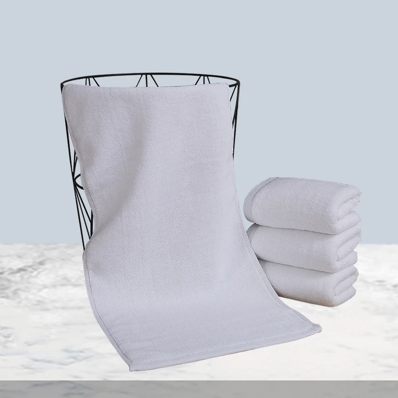 Ensemble de serviettes de bain en coton 100 % de luxe, logo jacquard personnalisé, séchage rapide, tricoté compressé, couleur unie, jetable pour spas et hôtels