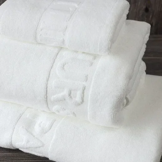 Ensemble de serviettes de bain blanches jacquard de luxe pour hôtel 70x140cm, 100% coton, grande serviette de plage, marque absorbante à séchage rapide pour salle de bain
