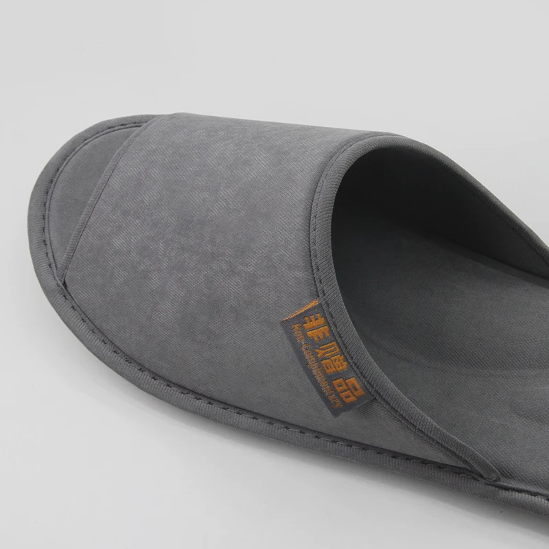 Chaussons d'intérieur blancs écologiques en coton doux à séchage rapide, semelle EVA confortable, bout ouvert, lavables en machine pour hôtel, spa, salon