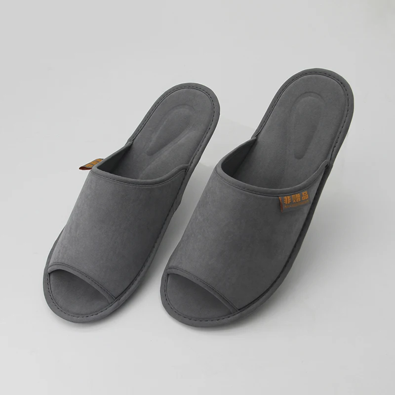 Chaussons d'intérieur blancs écologiques en coton doux à séchage rapide, semelle EVA confortable, bout ouvert, lavables en machine pour hôtel, spa, salon
