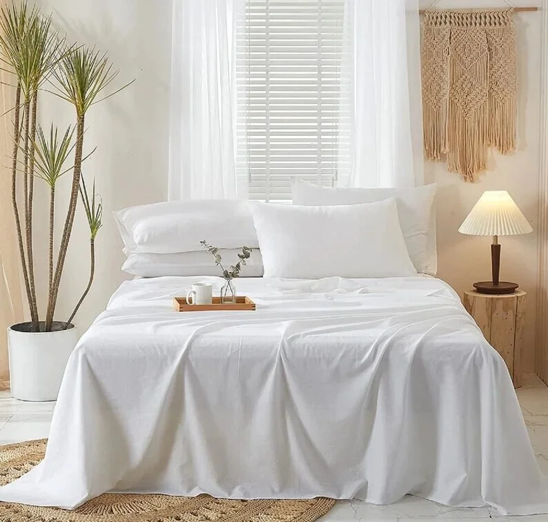 Ensembles de literie pour hôtel Four Seasons 300tc motif rayé technique tissée ensemble de 4 pièces incluant oreillers fournisseur direct de literie d'hôtel
