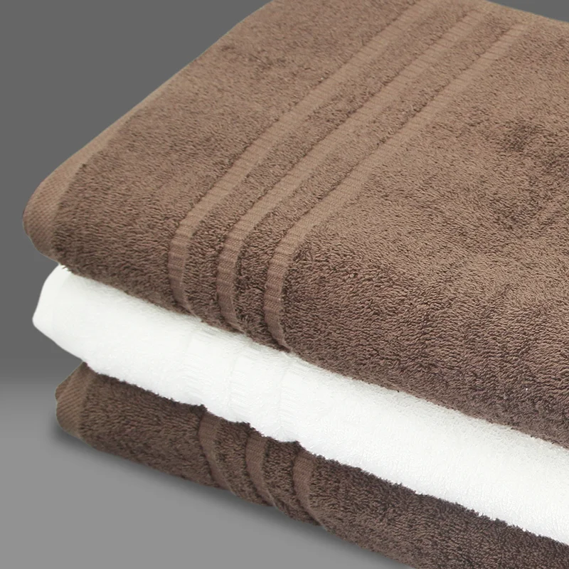 Listo para Enviar 100% Algodón 80x180 Cm 16s 500gsm Set de Toallas de Hotel Toalla de Baño Bordada Color Sólido Técnica de Tejido