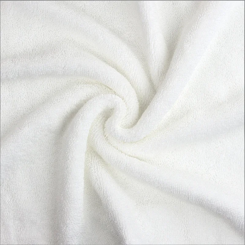 Serviette de luxe blanche lavable à logo brodé, uni, jetable, compressée, à séchage rapide pour hôtel, 80 x 180 cm, 600-800 g/m²