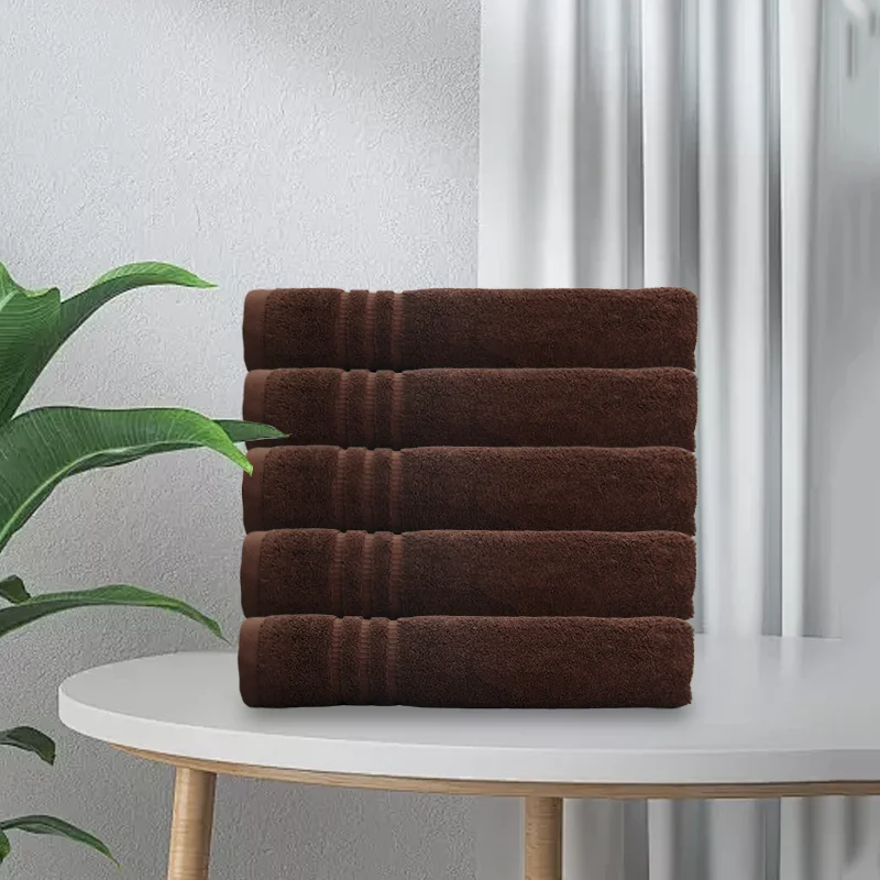 Serviette de luxe blanche lavable à logo brodé, uni, jetable, compressée, à séchage rapide pour hôtel, 80 x 180 cm, 600-800 g/m²