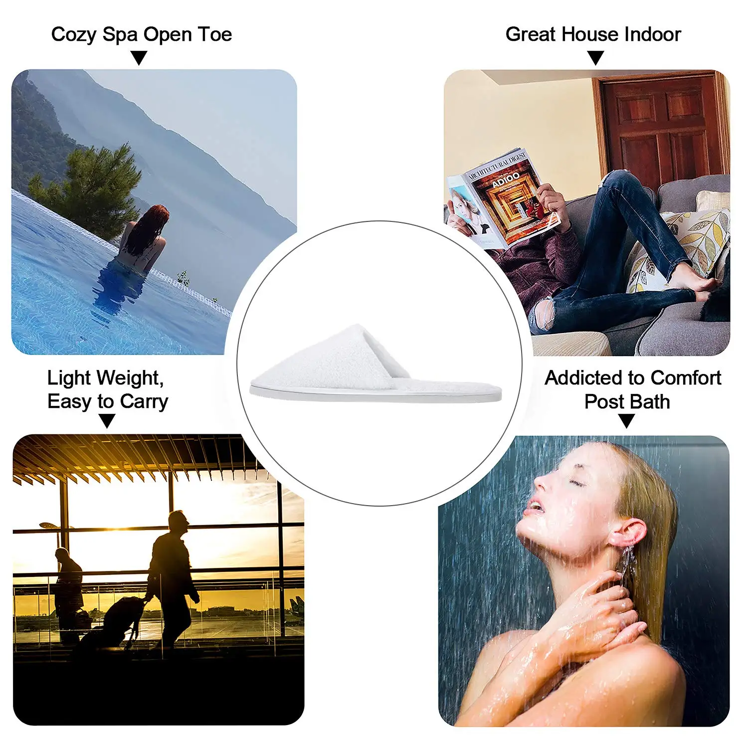 Oem Wholesale Eco Friendly Breathable Disposable Spa Wedding Hotel Slippers Shoes For Hotels With Label Logo