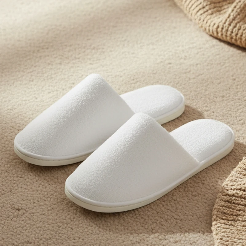 Custom Cozy Coral Fleece Footwear Slippers Reusable And Washable For Home Hotel Spa Party & Festival Gathering
