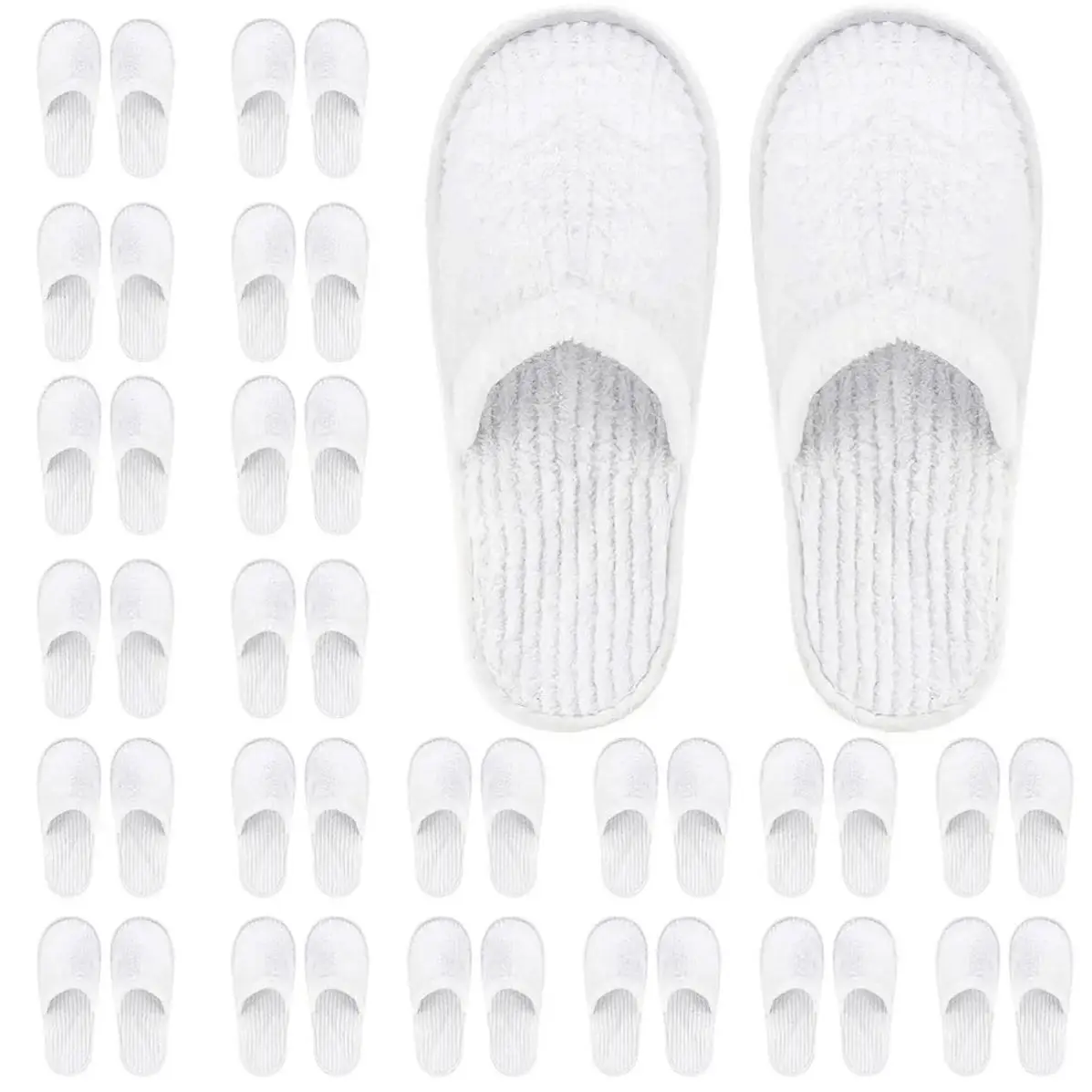 Chaussons en polaire corail douillet personnalisés, réutilisables et lavables pour la maison, l'hôtel, le spa, les fêtes et les festivals