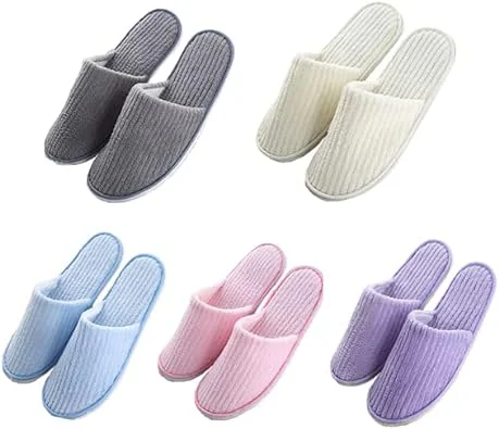 Pantoufles jetables personnalisées pour clients d'hôtel, articles de spa et de voyage à bout fermé
