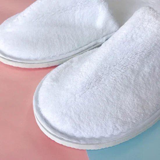 Zapatillas de spa desechables personalizables de alta calidad para hoteles, de lino cómodo con talla y logotipo para huéspedes