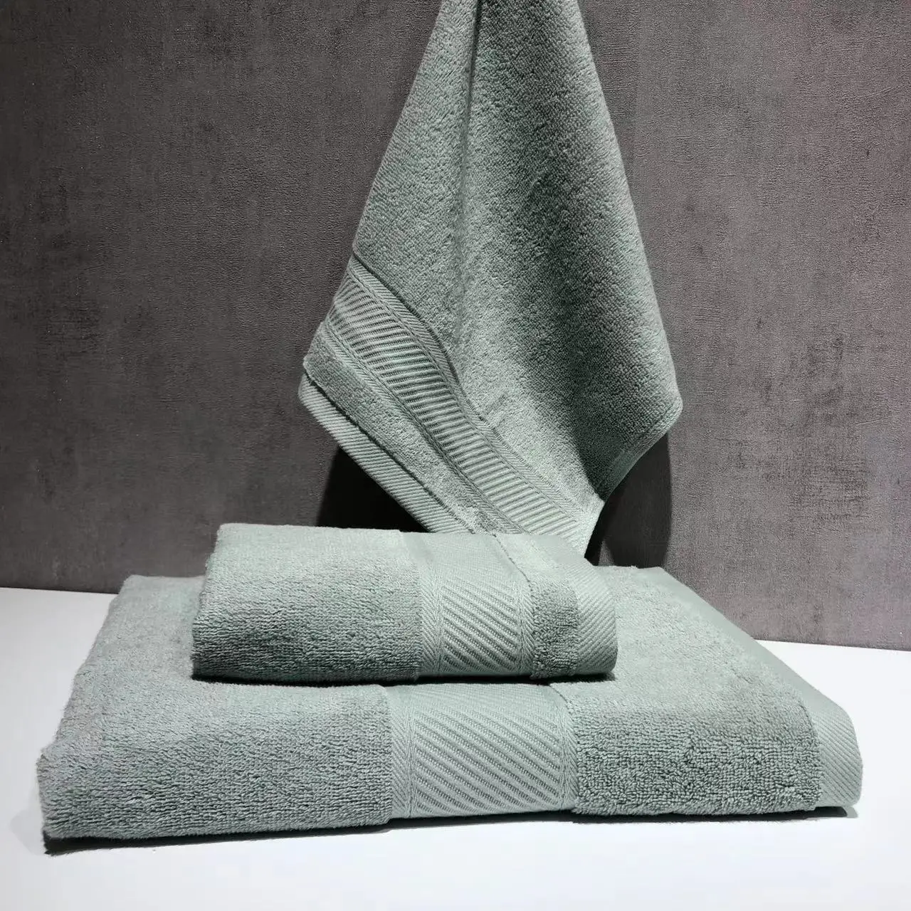 Serviette de piscine en fil blanc teint, unie, bon marché, en polyester/coton personnalisée, 500 g/m², microfibre, linge de bain d'hôtel de luxe