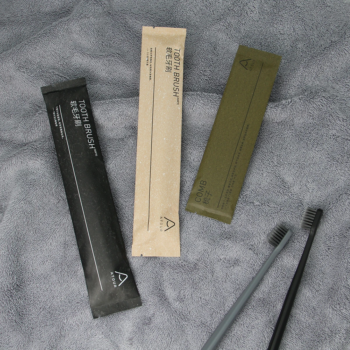 Disposable Recyclable Hotel Amenities Set Soft Film Bag Eco Pure Mini Toiletries For Hotel Use