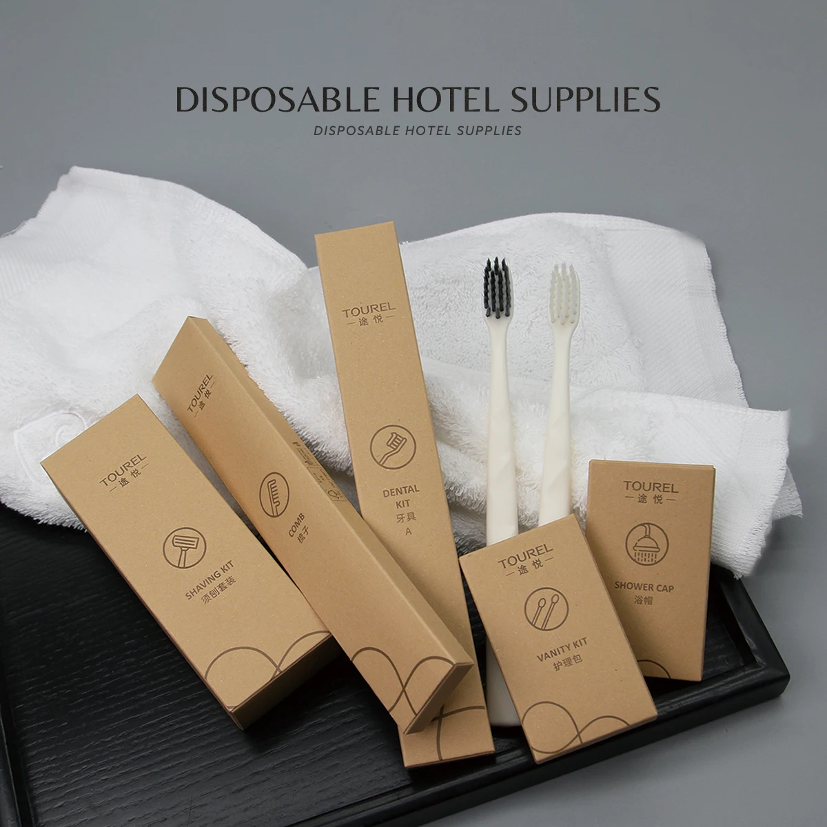 Customized Star Hotel Supplies Bathroom Shower Amenities Kit Luxury Guest Spa Resort Hotel Toiletries