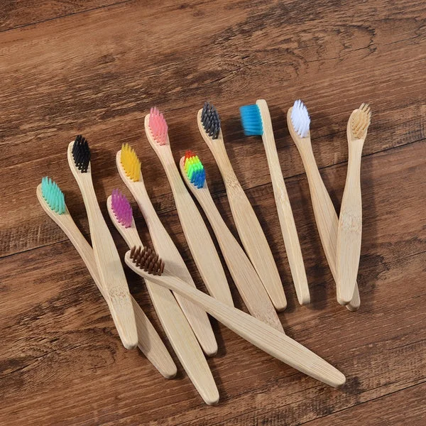 Adult Children's Charcoal Bamboo Toothbrush Bpa-free With Soft Bristle Tube Disposable Feature For Home Use