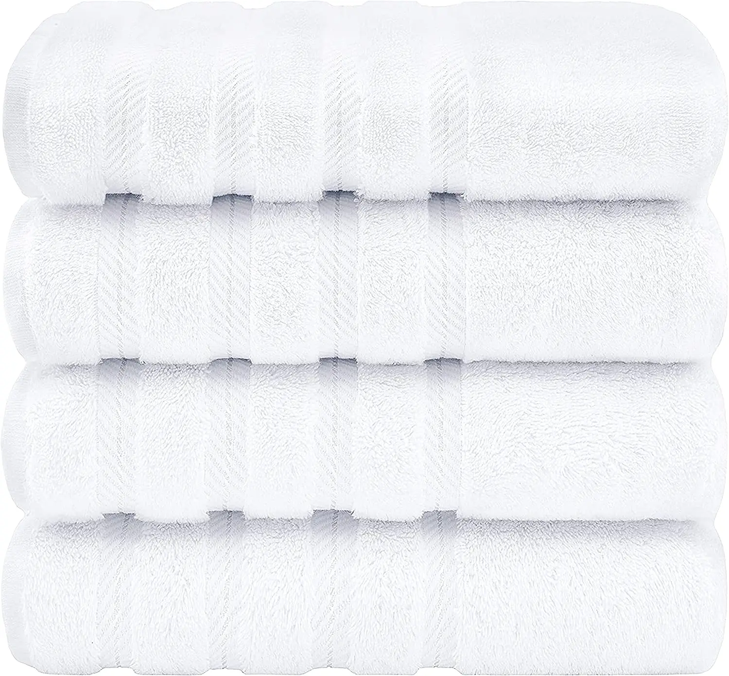 White Classic Luxury Bath Mat Floor Towel Set - Absorbent Cotton Hotel Spa Shower/bathtub Mats