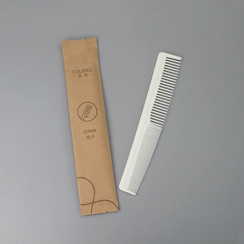 Kit d'accessoires de toilette jetables personnalisés pour clients d'hôtel, emballage en papier kraft écologique, trousse d'agréments pour hôtel