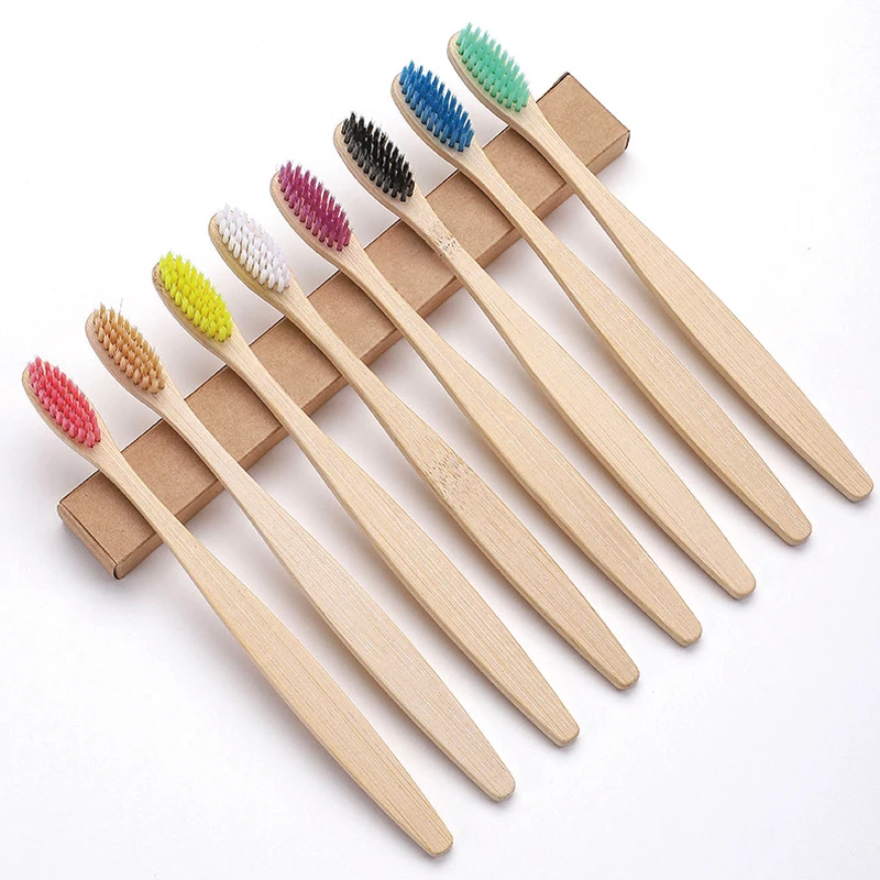 Brosse à dents en bambou à poils souples sans BPA, charbon naturel jetable pour adultes à domicile