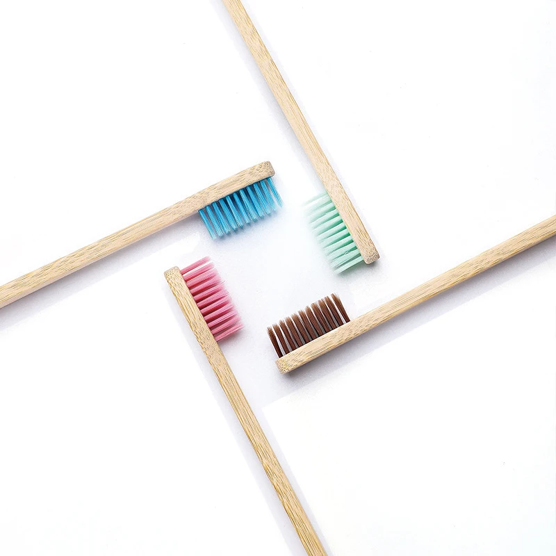 Brosse à dents en bambou à poils souples sans BPA, charbon naturel jetable pour adultes à domicile
