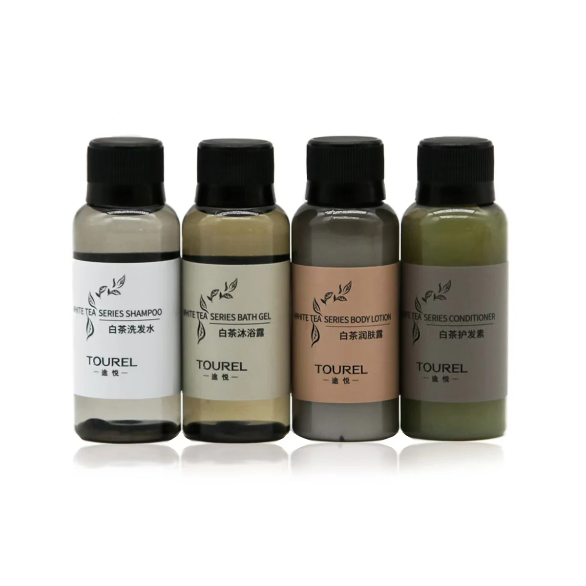 Botella mini de champ&uacute; y acondicionador, loci&oacute;n corporal y gel de ducha de 30g para hoteles y spas