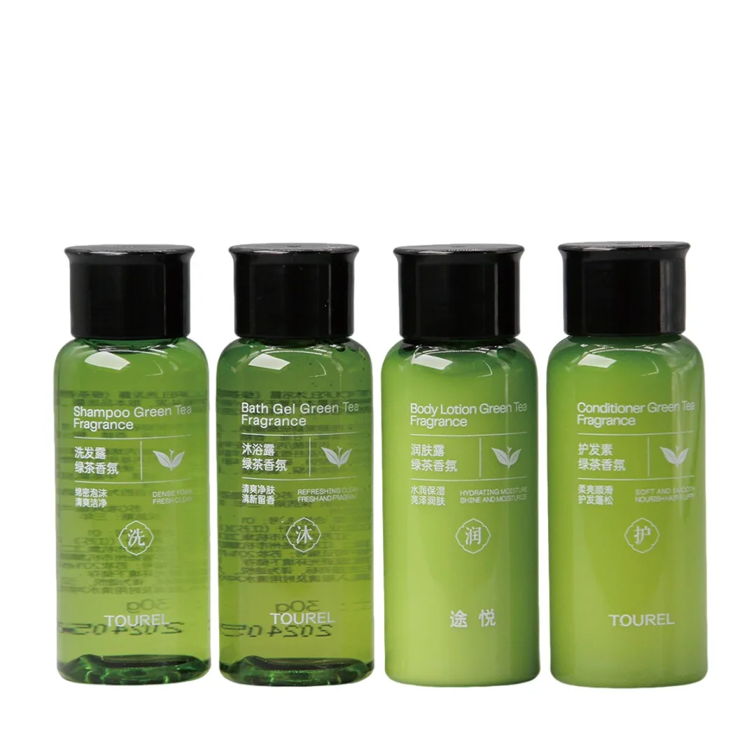 Prix de gros de Yangzhou Conception personnalisée Kit d'articles de toilette pour hôtel avec savon et shampoing 30 ml