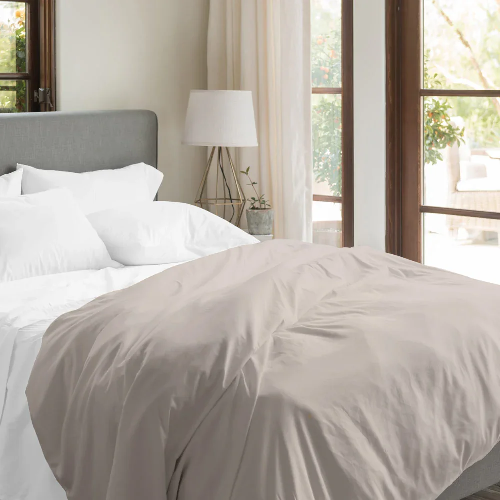 Literie d'hôtel non jetable 5 étoiles de luxe pour maison, draps pour lits, ensemble de literie d'hôtel gris clair queen