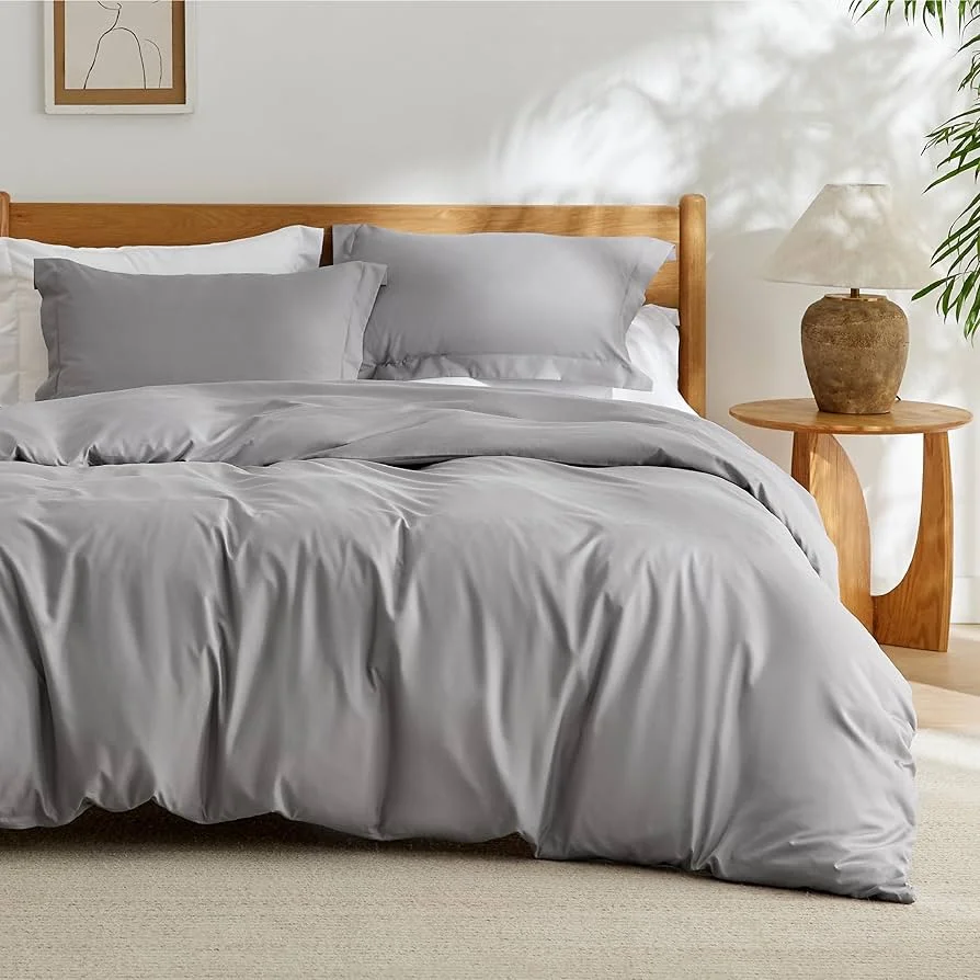 Literie d'hôtel non jetable 5 étoiles de luxe pour maison, draps pour lits, ensemble de literie d'hôtel gris clair queen
