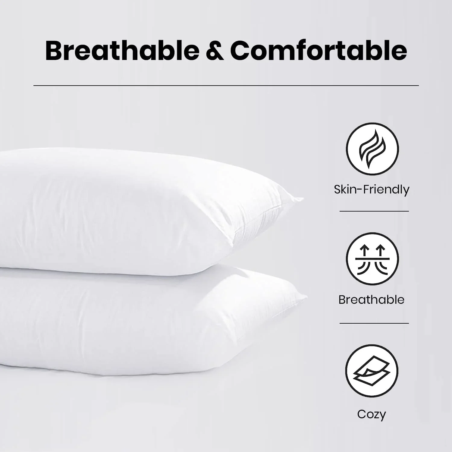 Taie d'oreiller de lit Collection Hôtel Taille King Lot de 2 - Grande taie d'oreiller en duvet avec gel rafraîchissant pour le dos et le ventre