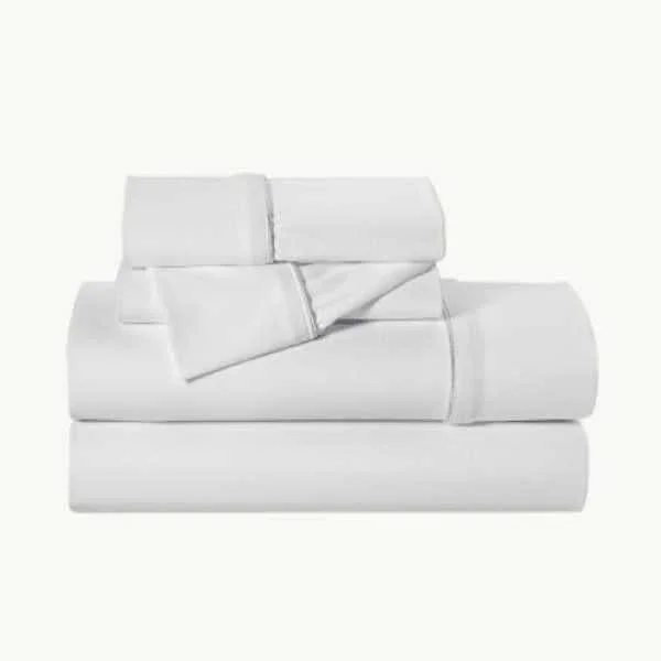 Hilton Luxury 1800 Cotton Silk Hotel Bedding Set Thick Embroidered Striped Pattern Sheets For Double/twin Beds