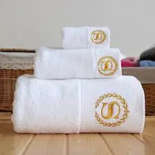 Luxury Brand 5 Star Hotel Spa Bath Towel Set 100% Cotton Quick Dry Soft Face Hand Towels Custom Logo White Bathroom Linen
