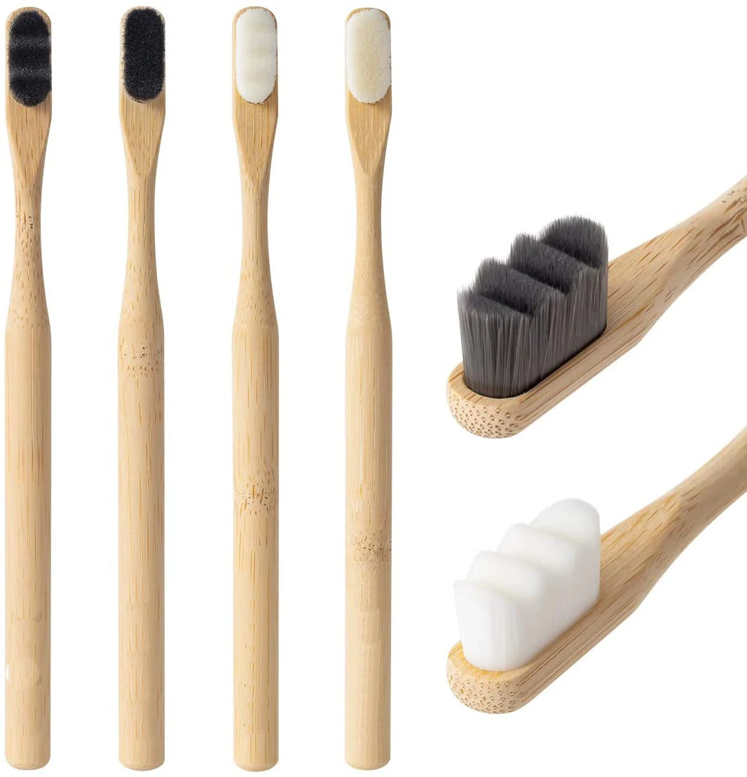 Eco-friendly Custom 10000 Natural Bristle Micro Fiber Toothbrush Ultra Soft Bamboo Micro Nano Toothbrush Disposable For Home Use
